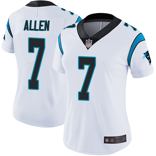 Carolina Panthers Limited White Women Kyle Allen Road Jersey NFL Football #7 Vapor Untouchable->women nfl jersey->Women Jersey